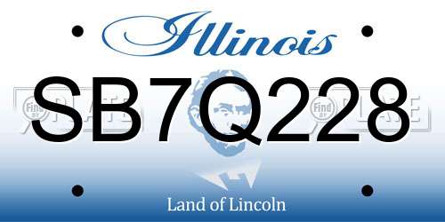 SB7Q228 Illinois License Plate