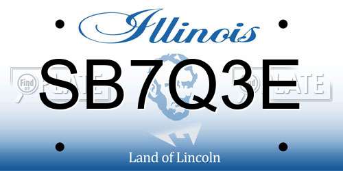 SB7Q3E Illinois License Plate