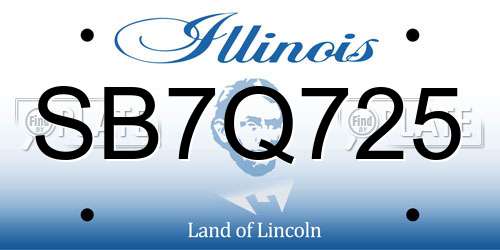 SB7Q725 Illinois License Plate