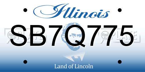 SB7Q775 Illinois License Plate