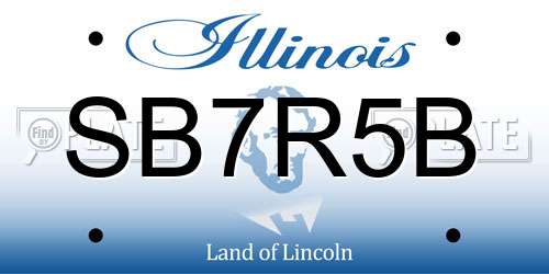 SB7R5B Illinois License Plate