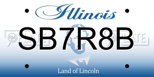 SB7R8B Illinois License Plate