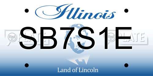 SB7S1E Illinois License Plate