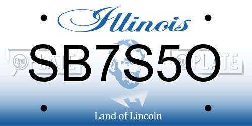 SB7S5O Illinois License Plate