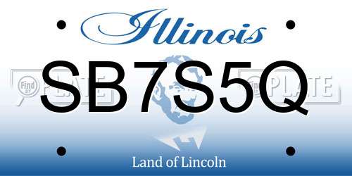 SB7S5Q Illinois License Plate