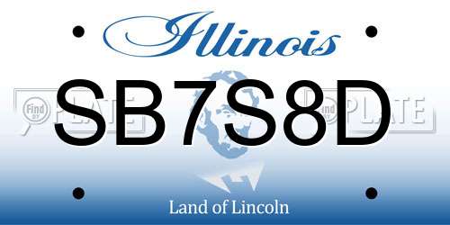 SB7S8D Illinois License Plate