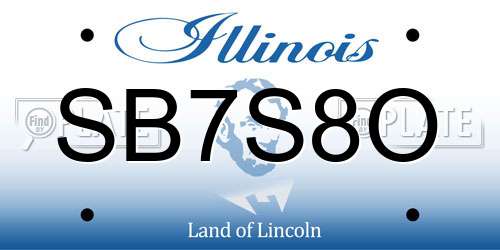 SB7S8O Illinois License Plate