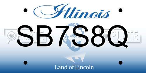 SB7S8Q Illinois License Plate