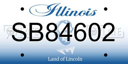 SB84602 Illinois License Plate