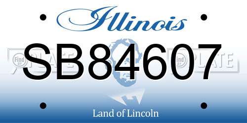 SB84607 Illinois License Plate