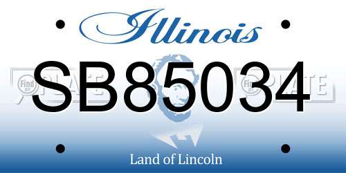 SB85034 Illinois License Plate