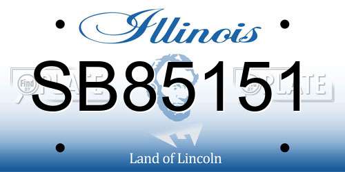 SB85151 Illinois License Plate
