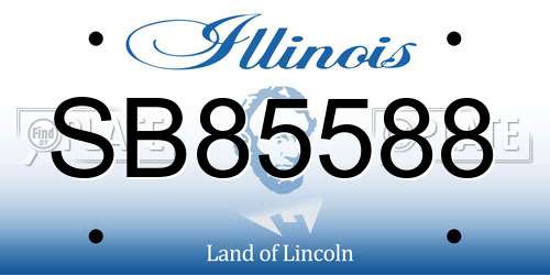 SB85588 Illinois License Plate