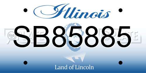 SB85885 Illinois License Plate