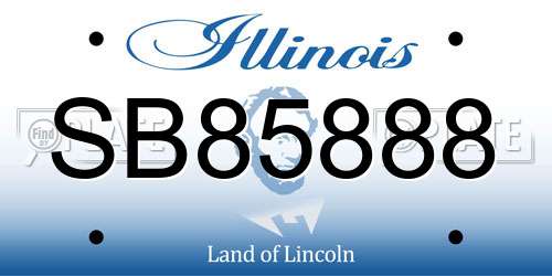 SB85888 Illinois License Plate