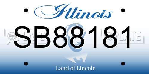 SB88181 Illinois License Plate