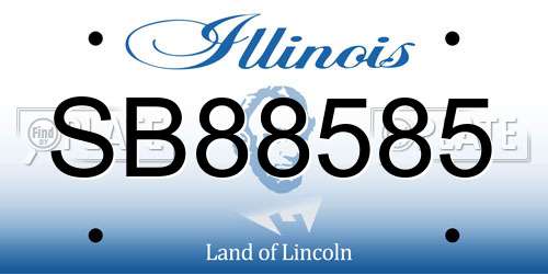 SB88585 Illinois License Plate