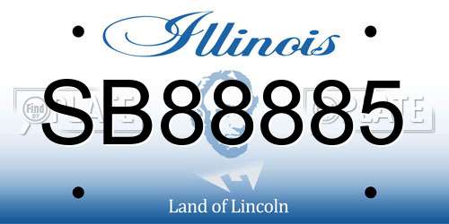 SB88885 Illinois License Plate
