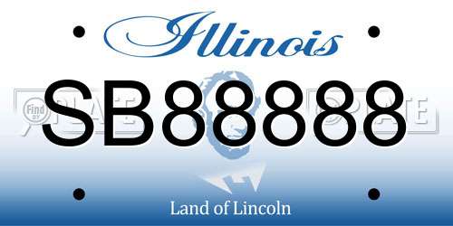 SB88888 Illinois License Plate