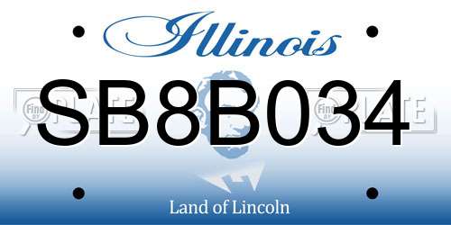 SB8B034 Illinois License Plate