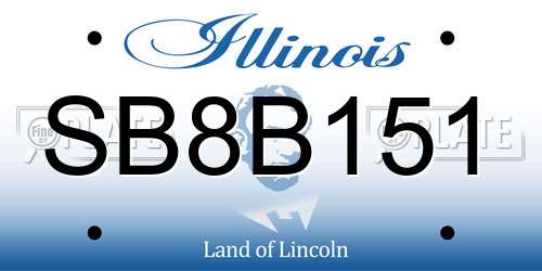 SB8B151 Illinois License Plate