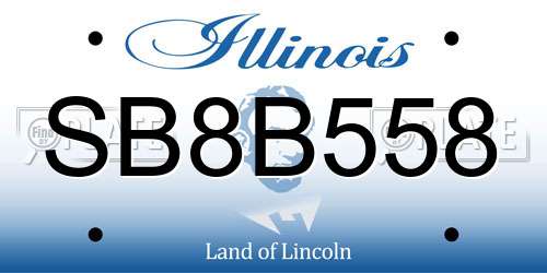 SB8B558 Illinois License Plate