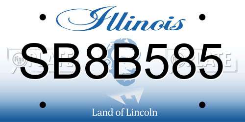 SB8B585 Illinois License Plate
