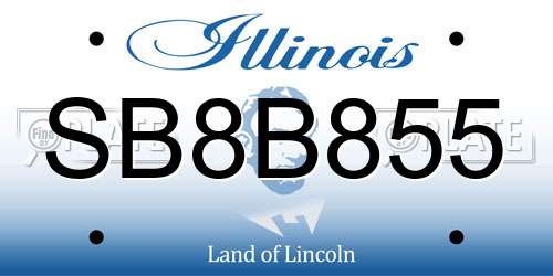 SB8B855 Illinois License Plate