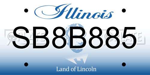 SB8B885 Illinois License Plate