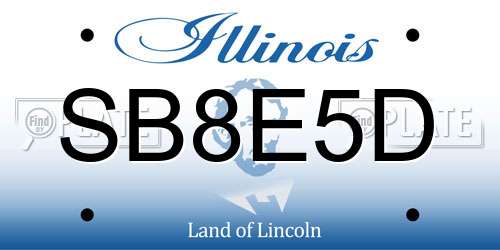 SB8E5D Illinois License Plate