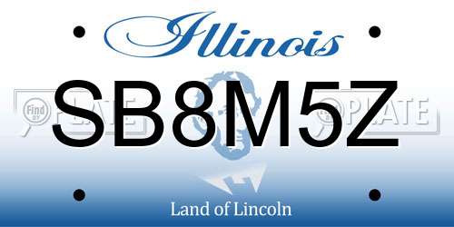SB8M5Z Illinois License Plate