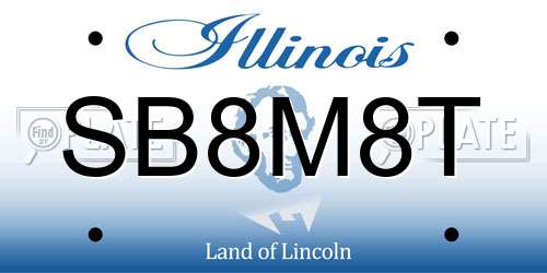 SB8M8T Illinois License Plate