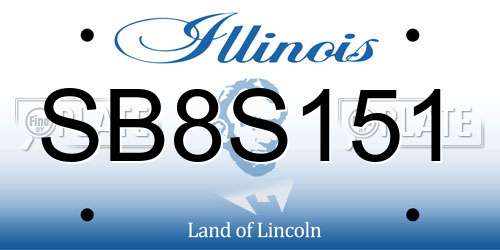 SB8S151 Illinois License Plate
