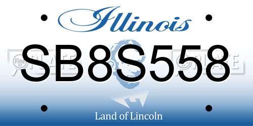 SB8S558 Illinois License Plate