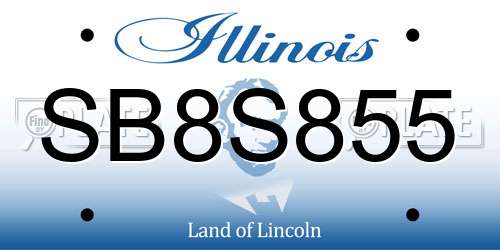 SB8S855 Illinois License Plate