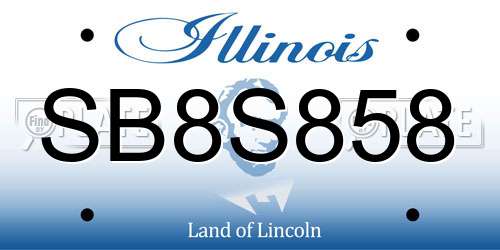 SB8S858 Illinois License Plate