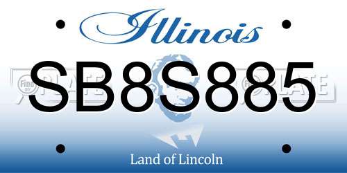 SB8S885 Illinois License Plate