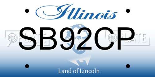 SB92CP Illinois License Plate
