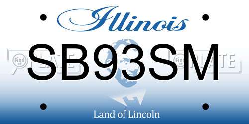 SB93SM Illinois License Plate