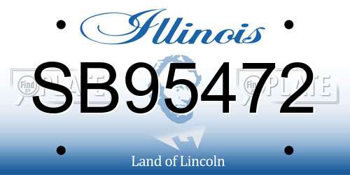 SB95472 Illinois License Plate