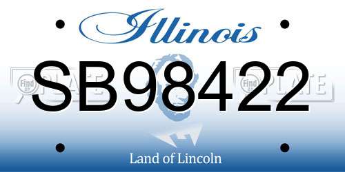 SB98422 Illinois License Plate