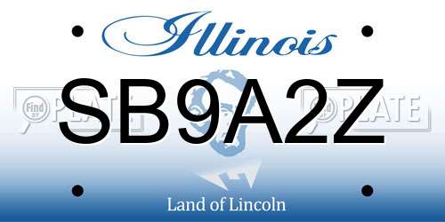SB9A2Z Illinois License Plate