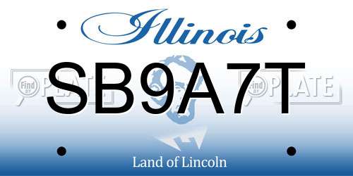 SB9A7T Illinois License Plate
