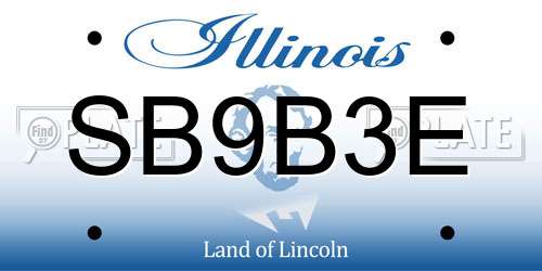 SB9B3E Illinois License Plate