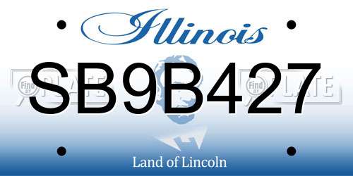 SB9B427 Illinois License Plate