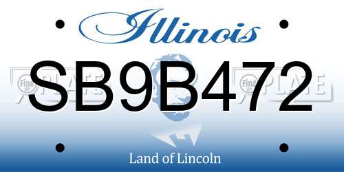 SB9B472 Illinois License Plate