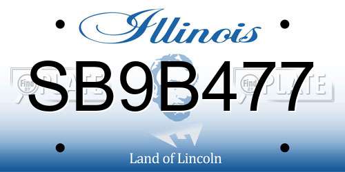 SB9B477 Illinois License Plate