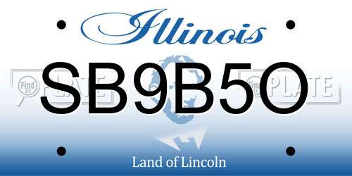 SB9B5O Illinois License Plate