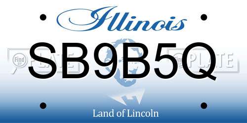 SB9B5Q Illinois License Plate