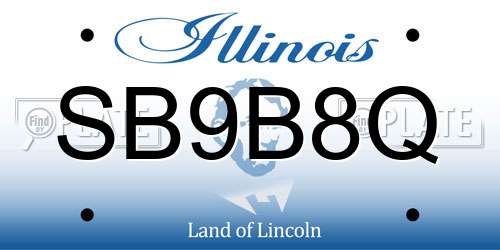 SB9B8Q Illinois License Plate